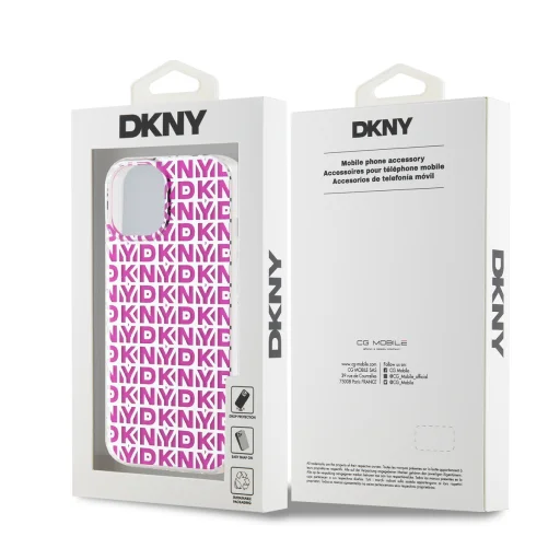 DKNY PC/TPU Ismétlődő Minta Tok iPhone 15 Pink - 6