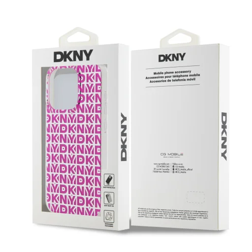 DKNY PC/TPU Ismétlődő Minta Tok iPhone 15 Pro Max Pink - 6