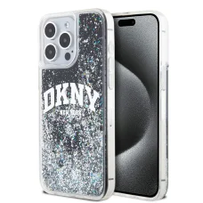  iPhone 13 Pro fekete DKNY Liquid Glitter Arch Logo tok