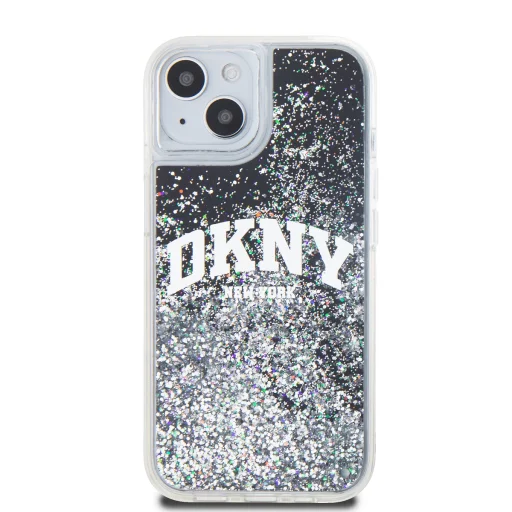 DKNY Liquid Glitter Arch Logo tok iPhone 14 fekete - 2