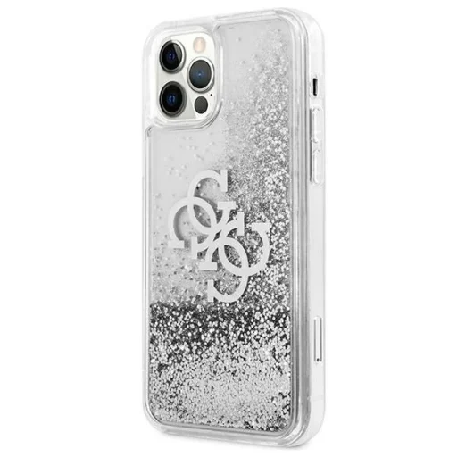Guess GUHCP12LLG4GSI iPhone 12 Pro Max 6.7" ezüst/ezüst kemény tok 4G Big Liquid Glitter tok - 2