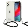 Guess GUHCP12LKPSBK iPhone 12 Pro Max 6.7" átlátszó keménytok Fekete Gyöngy tok
