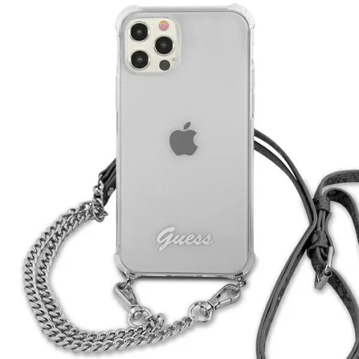 Guess GUHCP12LKC4GSSI iPhone 12 Pro Max 6.7" Átlátszó tok 4G Ezüst Lánc - 3