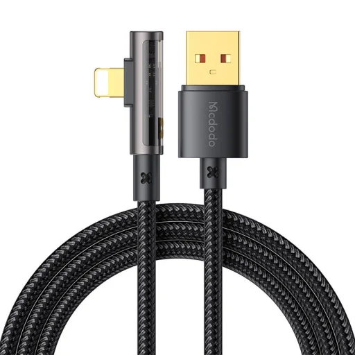 USB - Lightning prizma 90 fokos kábel Mcdodo CA-3510, 1.2m (fekete) - 1