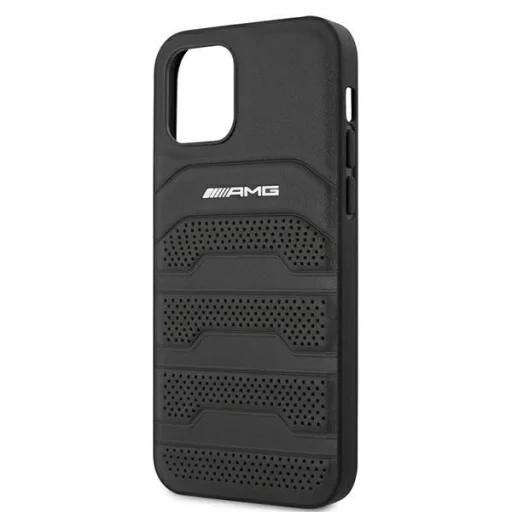 AMG AMHCP12SGSEBK iPhone 12 mini 5,4" fekete bőrtok Debossed Lines - 6