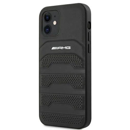 AMG AMHCP12SGSEBK iPhone 12 mini 5,4" fekete bőrtok Debossed Lines - 2