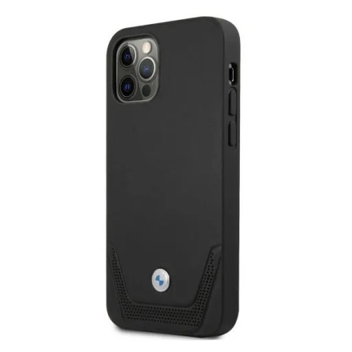  iPhone 12 Pro Max 6,7" fekete BMW BMHCP12LRSWPK keménytok bőr perforált tok - 2