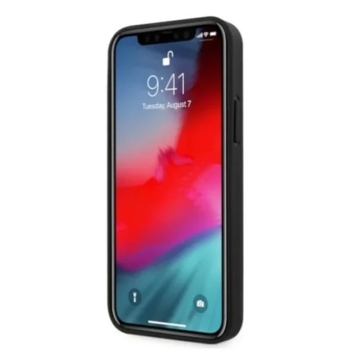  iPhone 12/12 Pro 6,1" piros BMW BMHCP12MRSPPR keménytok Bőr Íves Perforált tok - 5