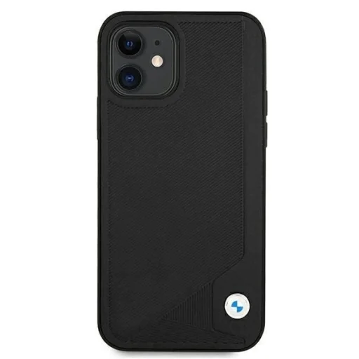 iPhone 12 Mini 5,4" fekete/black BMW BMHCP12SRCDPK hardcase Leather Deboss tok - 3