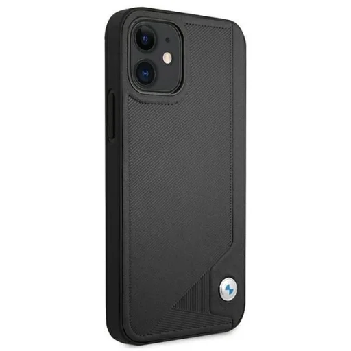  iPhone 12 Mini 5,4" fekete/black BMW BMHCP12SRCDPK hardcase Leather Deboss tok - 4