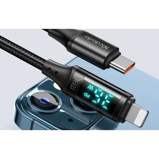 Mcdodo CA-1030 USB-C - Lightning kábel, 36W, 1.2m (fekete) - 4