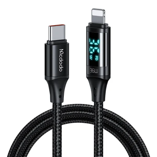 Mcdodo CA-1030 USB-C - Lightning kábel, 36W, 1.2m (fekete) - 1