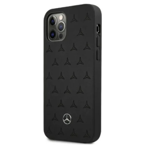 Mercedes MEHCP12LPSQBK iPhone 12 Pro Max 6,7" fekete bőrtok Csillagminta - 2