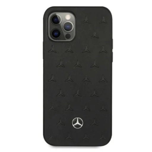 Mercedes MEHCP12LPSQBK iPhone 12 Pro Max 6,7" fekete bőrtok Csillagminta - 3