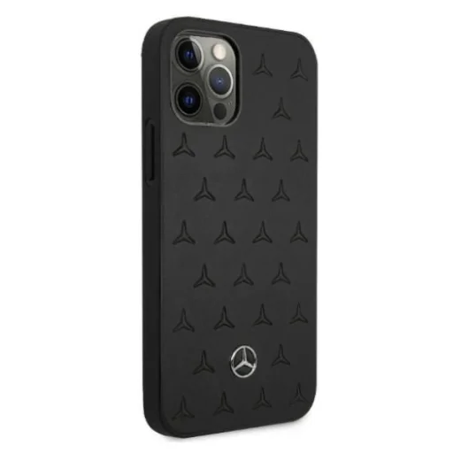 Mercedes MEHCP12LPSQBK iPhone 12 Pro Max 6,7" fekete bőrtok Csillagminta - 4