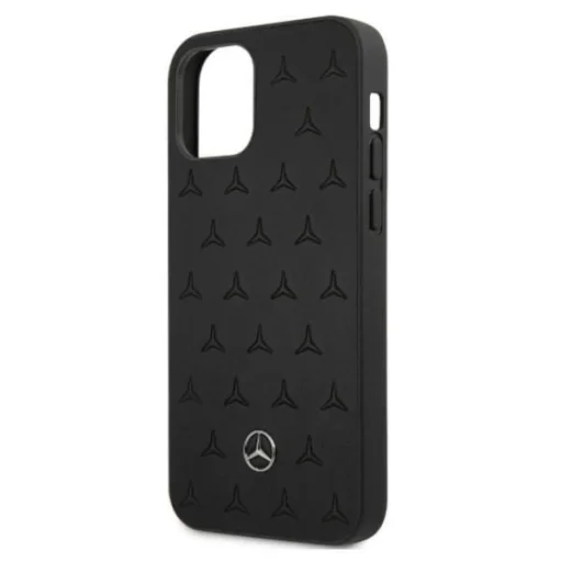 Mercedes MEHCP12LPSQBK iPhone 12 Pro Max 6,7" fekete bőrtok Csillagminta - 6