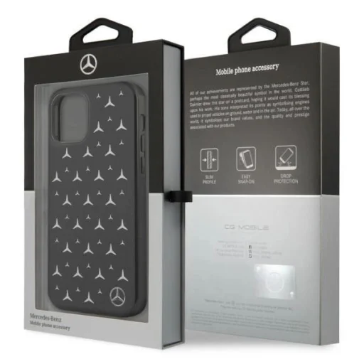 Mercedes MEHCP12MESPBK iPhone 12/12 Pro 6,1" fekete hardcase Silver Stars Pattern tok - 8