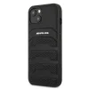 AMG AMHCP13SGSEBK iPhone 13 mini 5,4" fekete tok hardcase bőr dombornyomott vonalak thumbnail