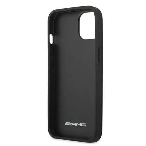AMG AMHCP13SGSEBK iPhone 13 mini 5,4" fekete tok hardcase bőr dombornyomott vonalak - 7