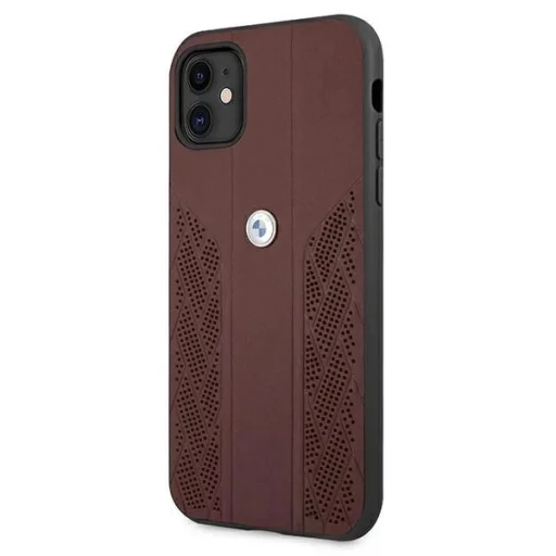  iPhone 11 Piros BMW BMHCN61RSPPR Kemény Bőr Curve Perforate tok - 2