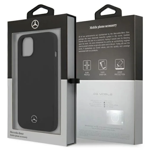 Mercedes MEHCP13SSILBK iPhone 13 mini 5,4" fekete fliptok Silicone Line - 8