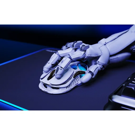  GravaStar Mercury M1 Pro Vezeték Nélküli Gamer Egér Harckopott Verzió Ezüst Köd + 4K Adóvevő - 6