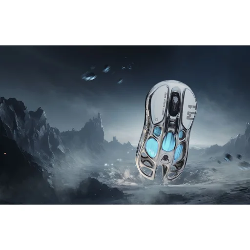  GravaStar Mercury M1 Pro Vezeték Nélküli Gamer Egér Harckopott Verzió Ezüst Köd + 4K Adóvevő - 3