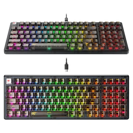 Mechanikus Gaming Billentyűzet Havit KB875L (Átlátszó/Fekete) - 6