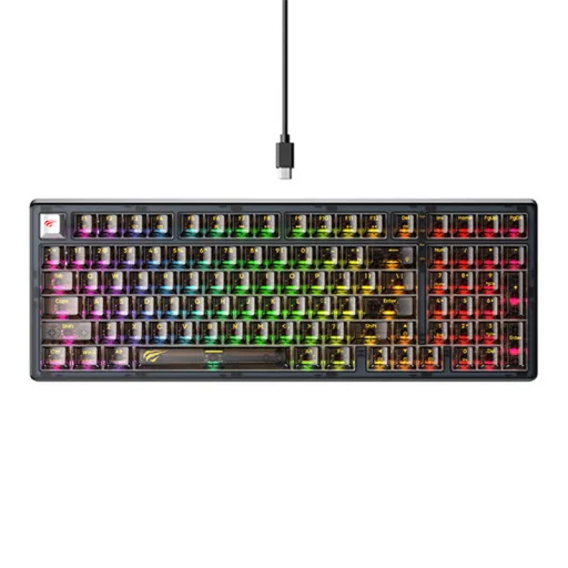 Mechanikus Gaming Billentyűzet Havit KB875L (Átlátszó/Fekete) - 1
