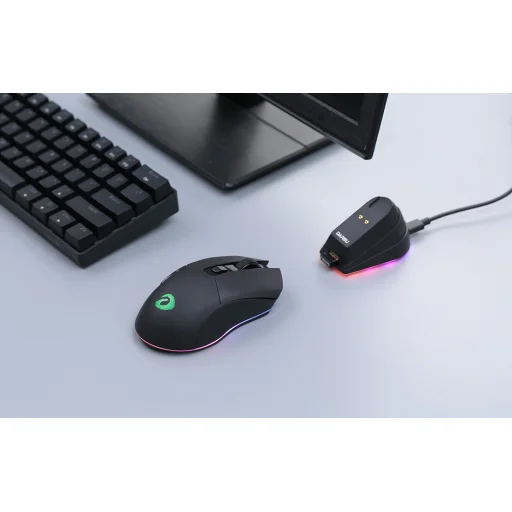 Dareu EM901X vezeték nélküli játék egér + töltőállomás RGB 2.4 G 600-6000 DPI (fekete) - 7