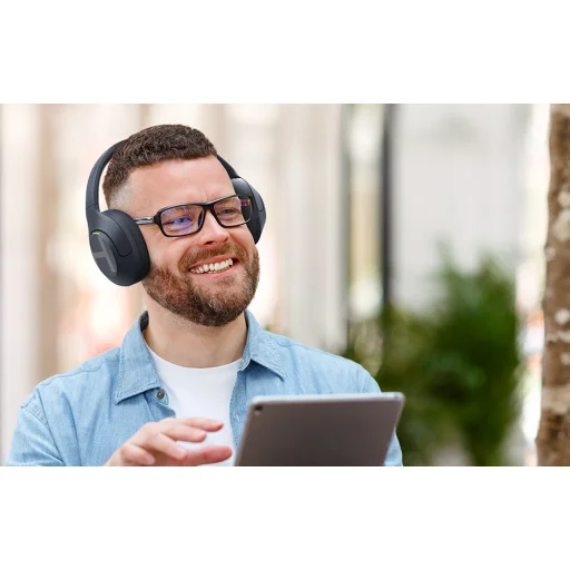 Vezeték nélküli Bluetooth fejhallgató Haylou S35 ANC (lila-narancs) - 6