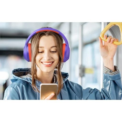 Vezeték nélküli Bluetooth fejhallgató Haylou S35 ANC (lila-narancs) - 9