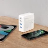 GaN 100W gyors fali töltő 2 x USB-C / 2 x USB Dudao A100EU - fehér thumbnail
