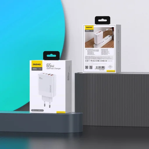 Dudao A65EU GaN hálózati töltő 2xUSB-A / 2xUSB-C PD 65W - fehér - 5