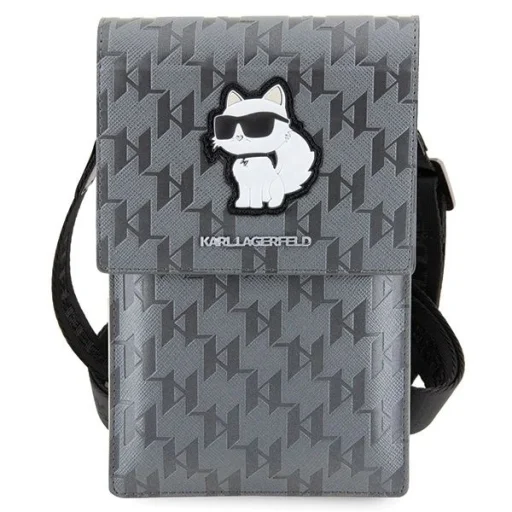 Karl Lagerfeld Tok KLWBSAKHPCG Kézitáska - Ezüst Saffiano Monogram Choupette tok - 3