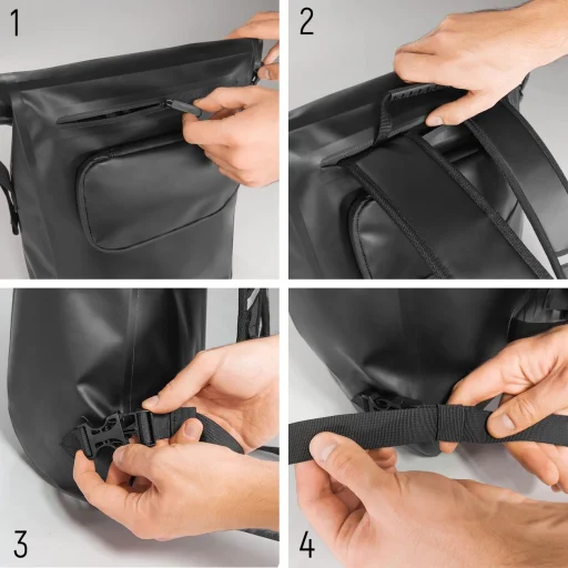 Wozinsky vízálló hátizsák kerékpár csomagtartóhoz, 2 az 1-ben 23l, piros (WBB31RE) - 19