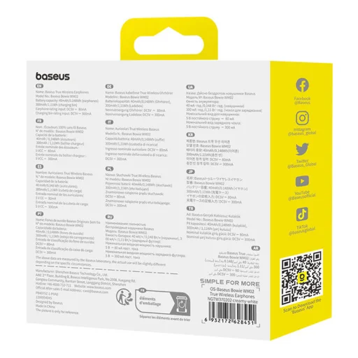 Baseus Bowie WM02 TWS fülhallgató (fehér) - 9