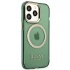 Guess GUHMP13LHTCMA iPhone 13 Pro / 13 6.1" zöld/khaki kemény tok Arany Keretes Áttetsző MagSafe tok thumbnail
