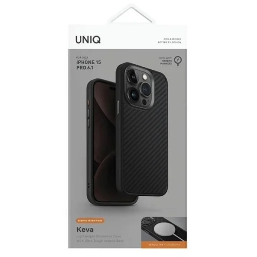 Uniq Keva Magclick töltős tok iPhone 15 Pro - fekete - 8