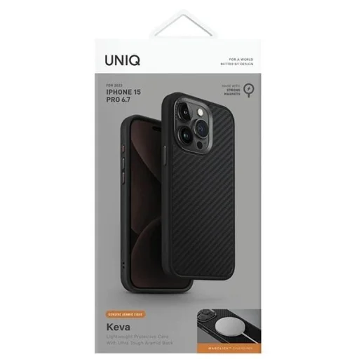 Uniq Keva Magclick töltős tok iPhone 15 Pro Max - fekete - 8