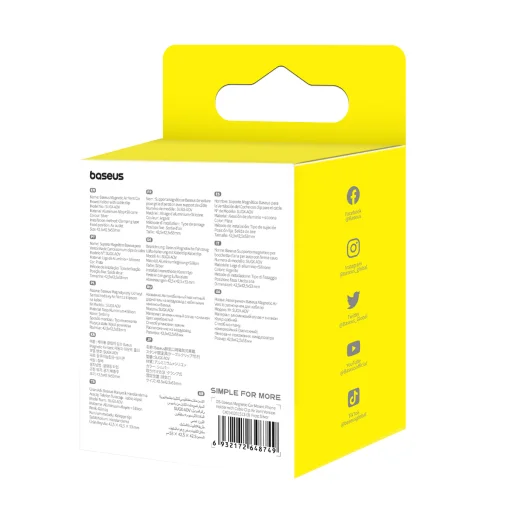 Baseus C40141201S13-00 mágneses autótartó szellőzőrácsra - ezüst - 9