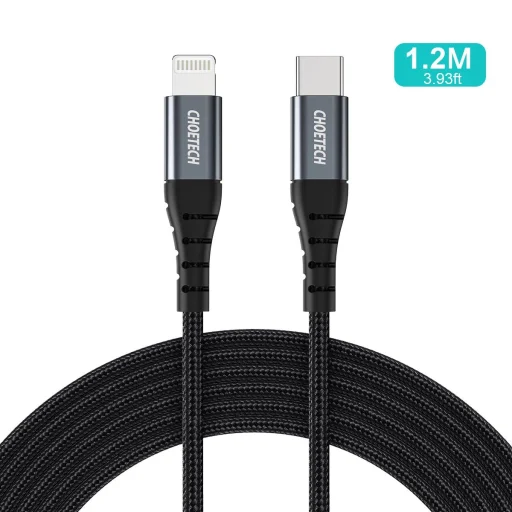Choetech IP0039 USB-C / Lightning MFi kábel, 1.2m hosszú - fekete - 3
