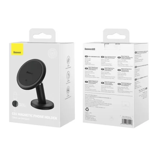 Baseus C01 Overseas Edition mágneses autós telefontartó műszerfalra - fekete - 4