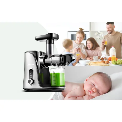  Lassú Gyümölcsfacsaró AMZCHEF 3001-GA (Szürke) konyhai gép - 2