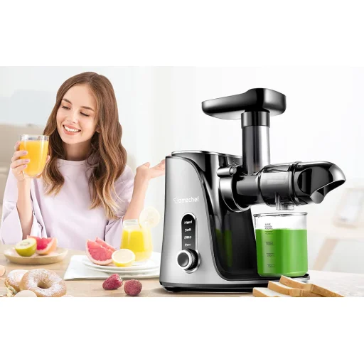  Lassú Gyümölcsfacsaró AMZCHEF 3001-GA (Szürke) konyhai gép - 6