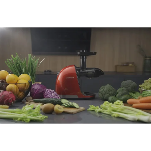  Lassú Gyümölcsprés AMZCHEF 1501-RD (Piros) - 4