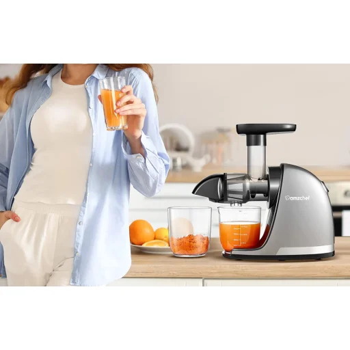  Lassú Gyümölcsprés AMZCHEF 1501-GA (Szürke) - 3