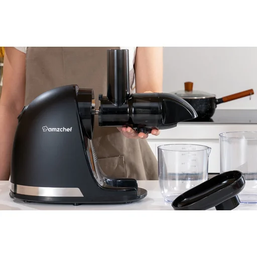  Lassú Gyümölcsprés AMZCHEF 1501-GA (Szürke) - 8