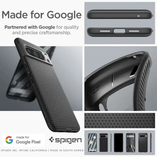  Google Pixel 8 Pro matt fekete Spigen Liquid Air tok - 17