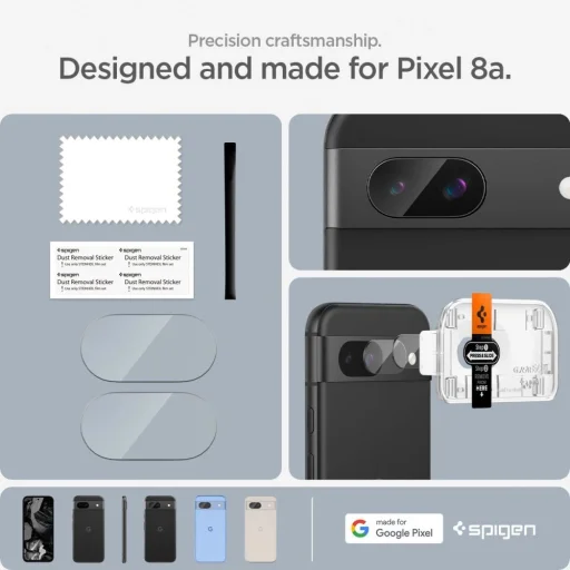 Spigen Optik.tR EZ Fit Kamera Védő Google Pixel 8A-hoz - 2 db üvegfólia - 16